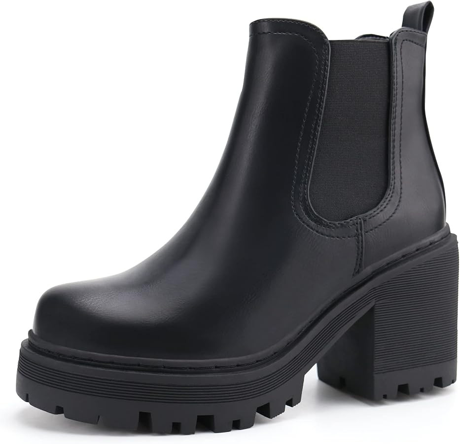 firelli Women Fashion Chelsea Boots Platform Boots Classic Ankle Booties | Amazon (US)