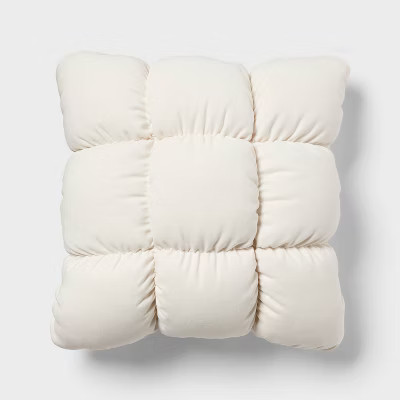 Puffer Square Decorative Throw Pillow Ivory - Room Essentials™ | Target