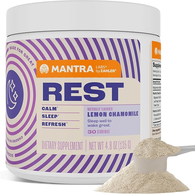 Zahler Mantra Rest, The Calming Sleep Aid Supplement, Lemon Chamomile Flavor, 30 Servings | Amazon (US)