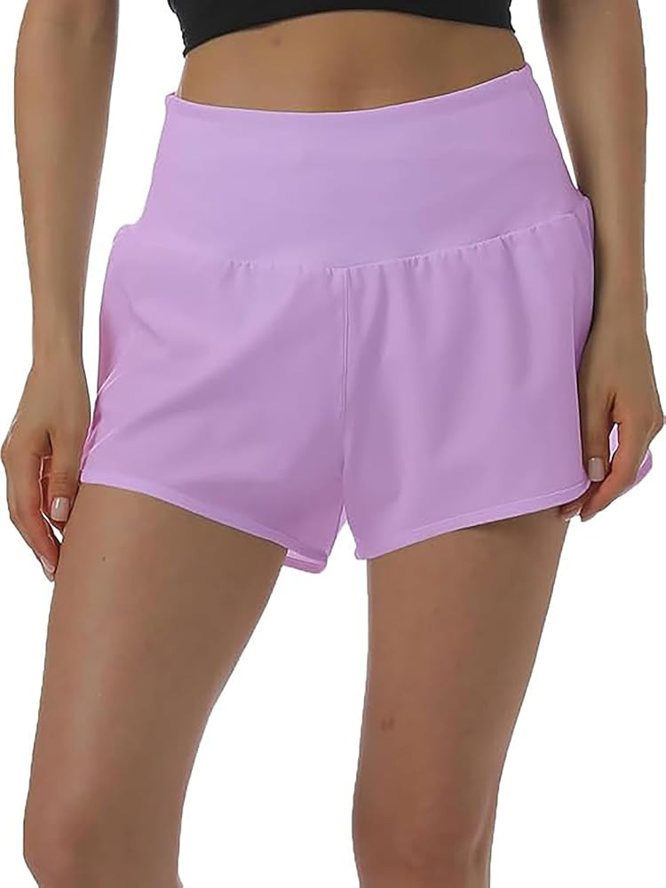 Rrosseyz Running Shorts for Women with Liner High Waisted Lightweight Athletic Shorts with Pocket... | Amazon (US)