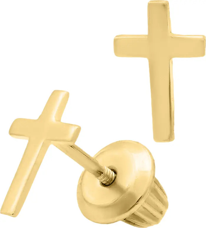 14k Gold Cross Stud Earrings | Nordstrom