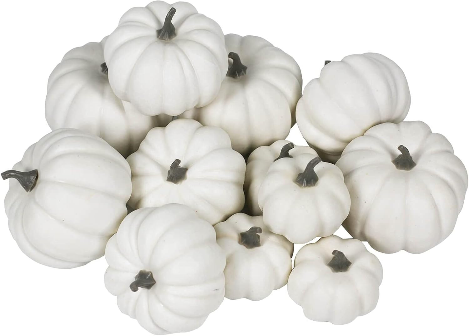 Orgrimmar 12PCS Artificial Lifelike Halloween Pumpkin Table Fireplace White | Amazon (US)