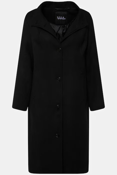 Wool Blend Longline Coat | Ulla Popken - US & CA