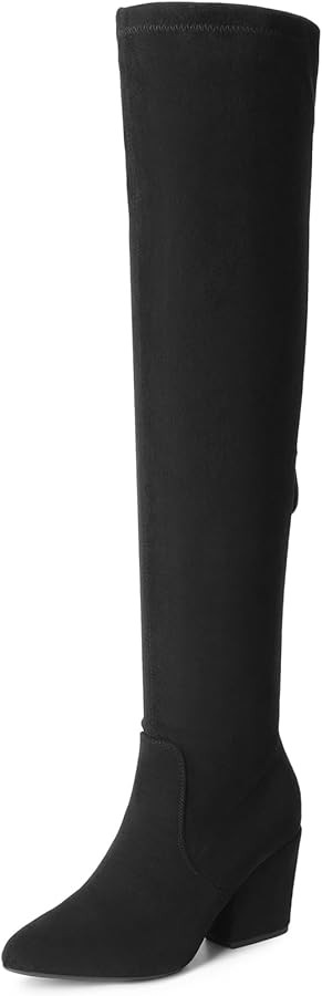 DREAM PAIRS Women's Pointed Toe Thigh High Over the Knee Boots Tall Chunky Blocked Heel Fall Long... | Amazon (US)