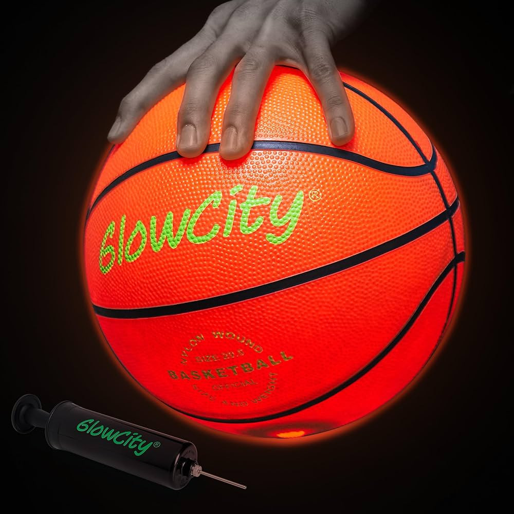 GlowCity Glow in The Dark Basketball for Teen Boy - Glowing Red Basket Ball, Light Up LED Toy for... | Amazon (US)