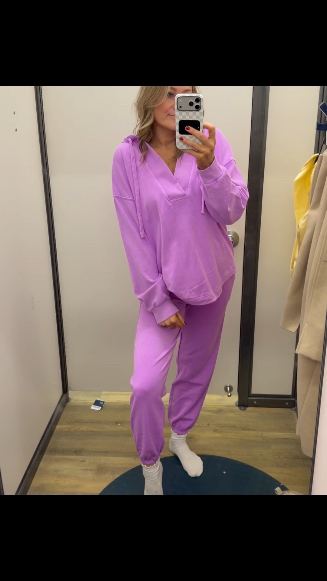 This bright purple matching set is such a fun and cozy outfit for everyday wear. I love how bold the color is while still being super comfortable, perfect for travel days, errands, or just a relaxed casual look.
bright purple matching set, sweatshirt and sweatpants set, casual lounge outfit, comfy everyday style, athleisure outfit idea, travel day outfit, bold color outfit, cozy matching set, casual weekend outfit, effortless sporty style, SavannahK

#LTKmomlife #LTKSeasonal #LTKootd