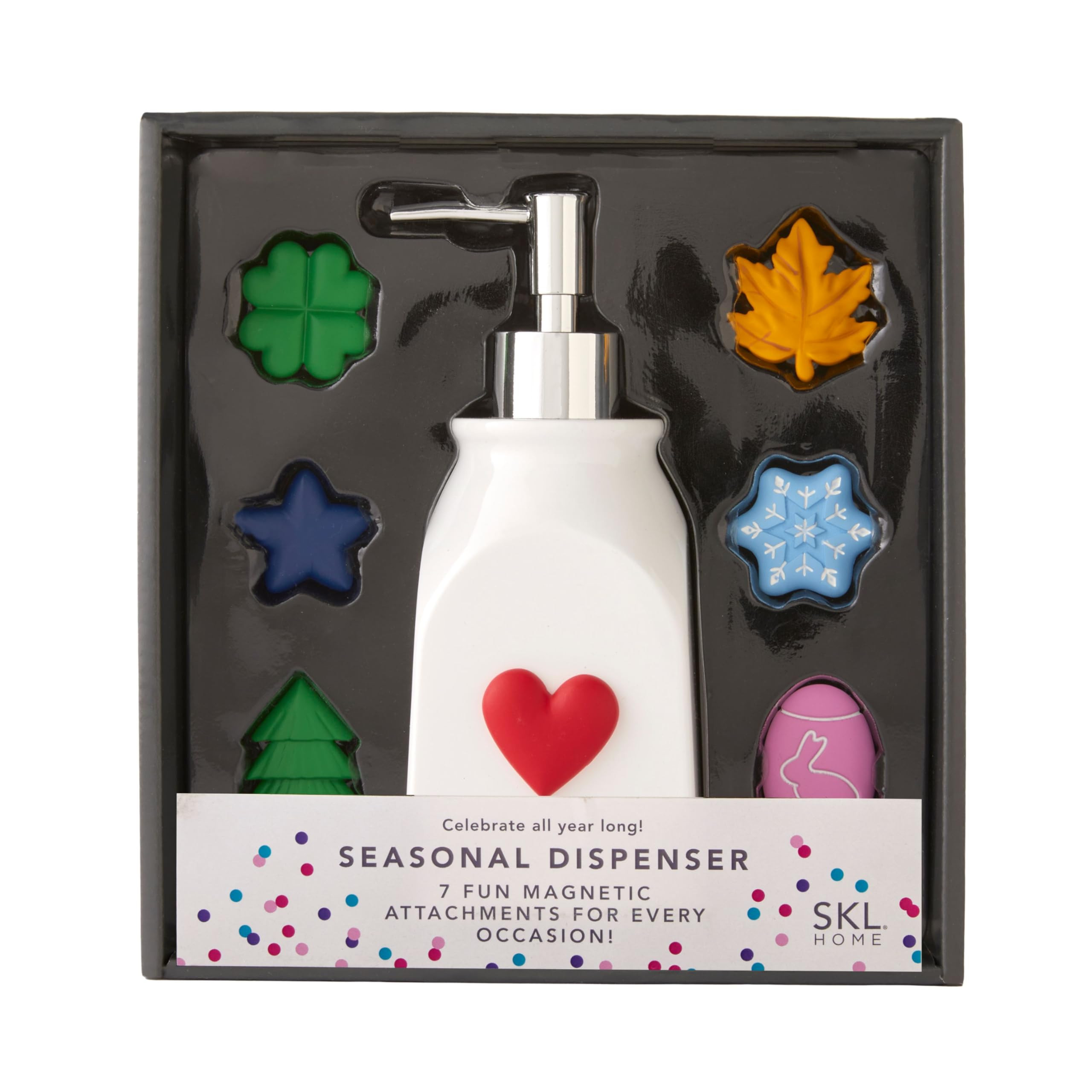 SKL Home Seasonal Soap/Lotion Dispenser Gift Set with 7 Interchangeable Magnetic Holiday Attachme... | Amazon (US)