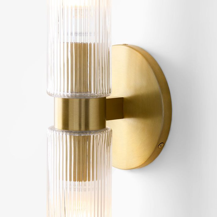 Fluted Double Short Indoor/Outdoor Sconce (3") | West Elm (US)