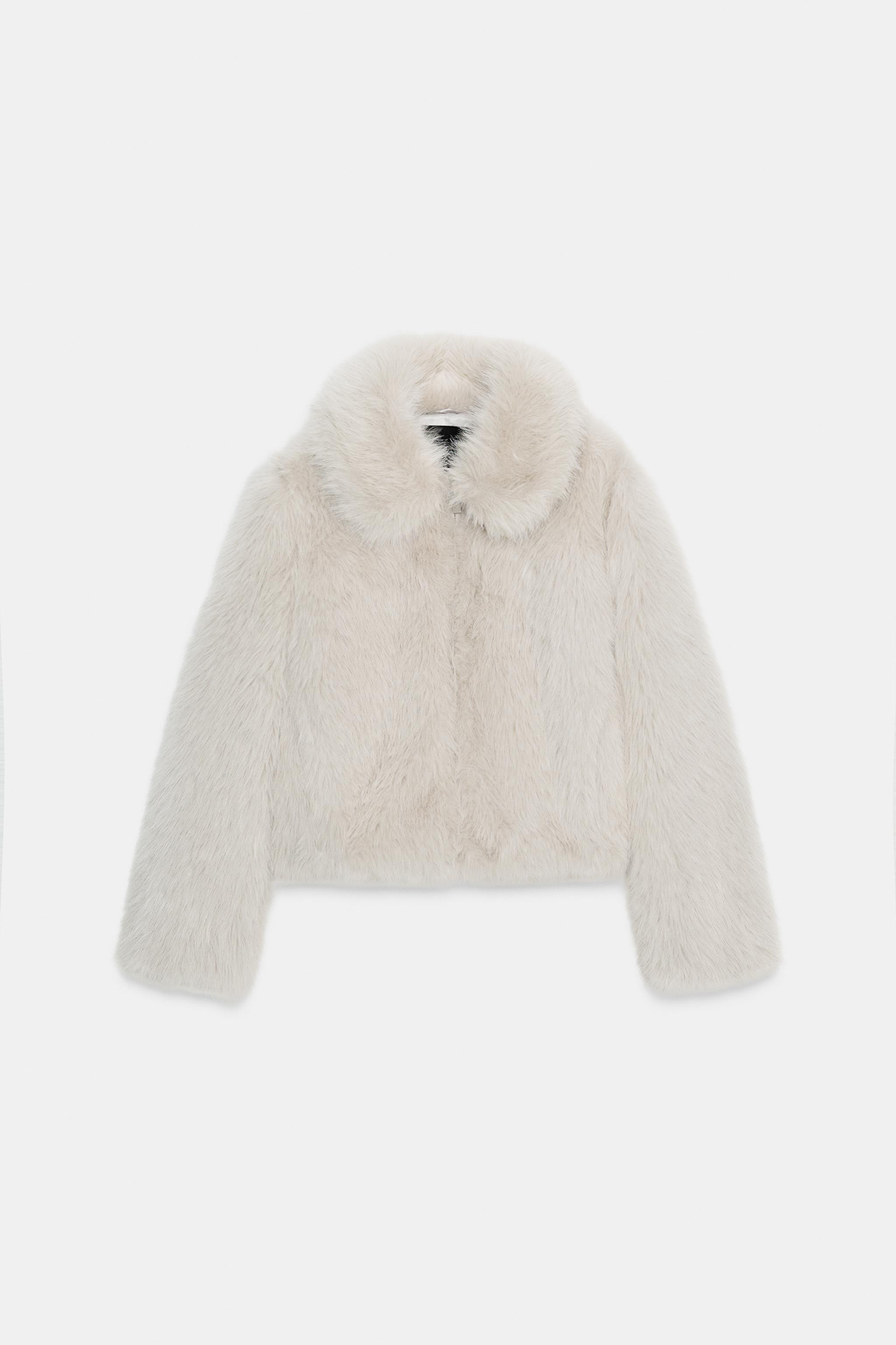 ZIP-UP FAUX FUR SHORT COAT | Zara US
