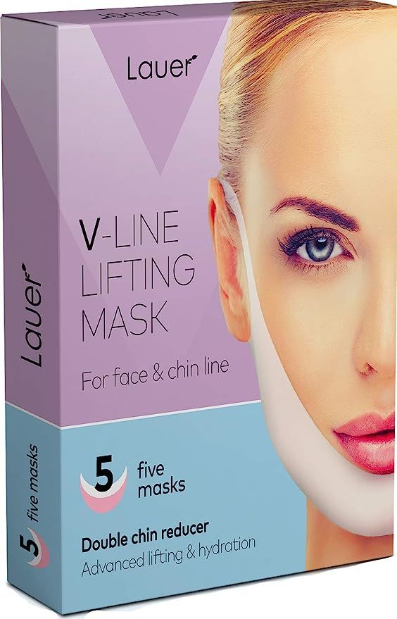 V Shaped Slimming Face Mask Double Chin Reducer V Line Lifting Mask Neck Lift Tape Face Slimmer P... | Amazon (US)