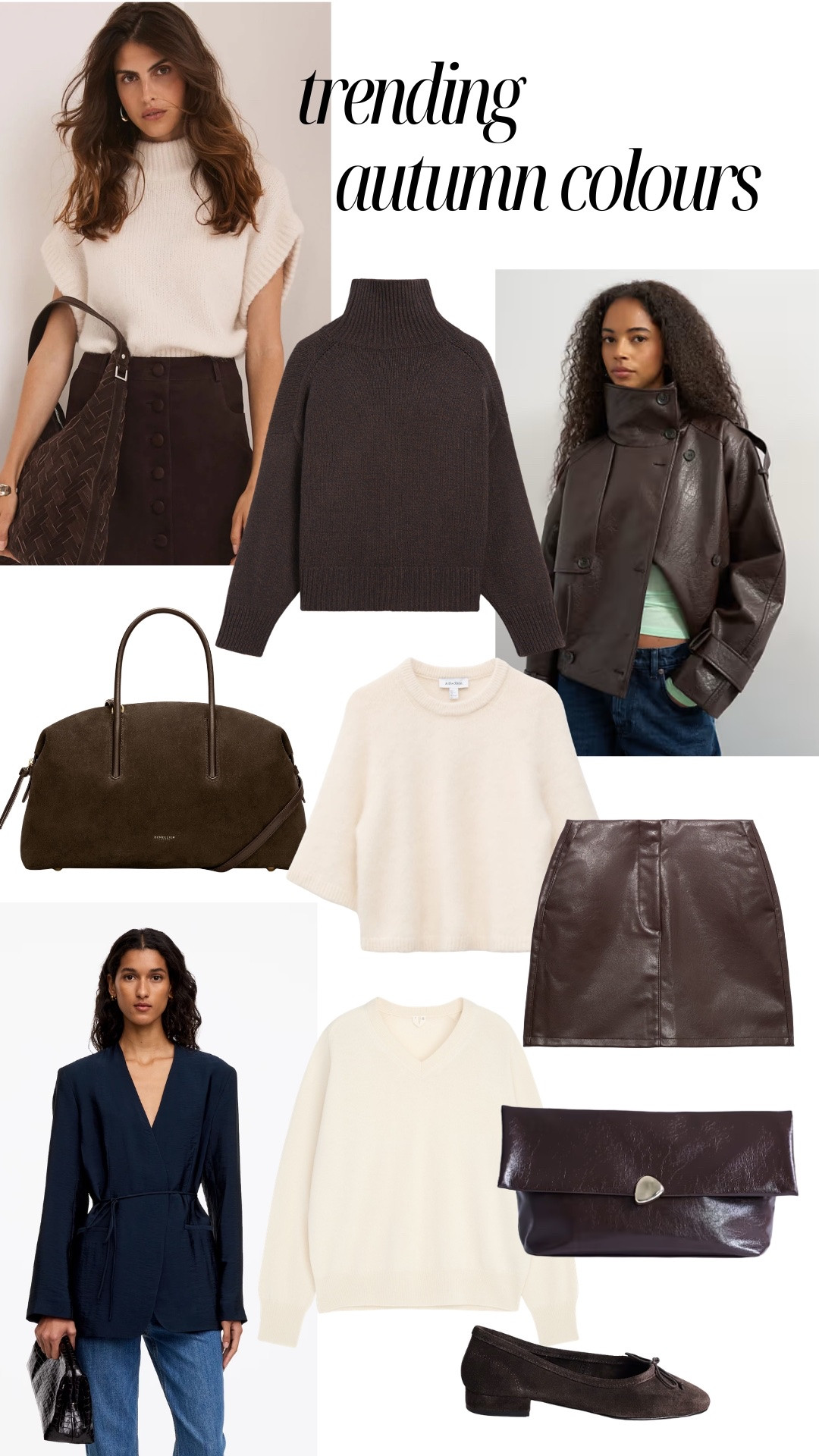 Autumn Trends 🍂 Trending Autumn Colours, chocolate brown, cream, burgundy, navy

#LTKFashionMonth #LTKautumn