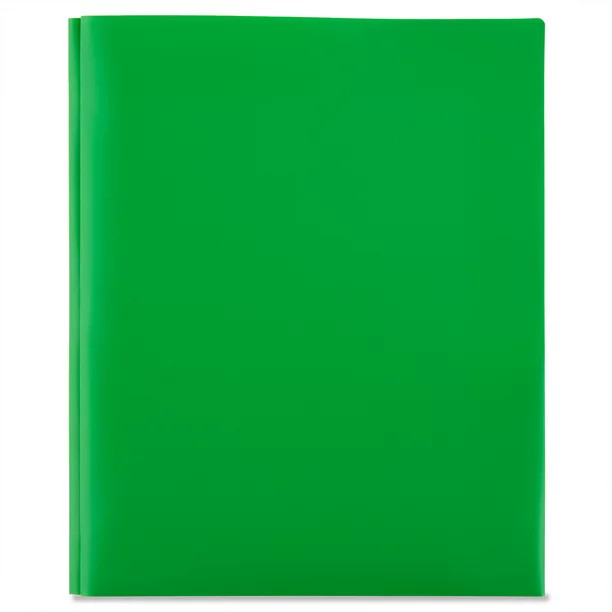 Pen+Gear 3-Prong Poly Folder, Green | Walmart (US)
