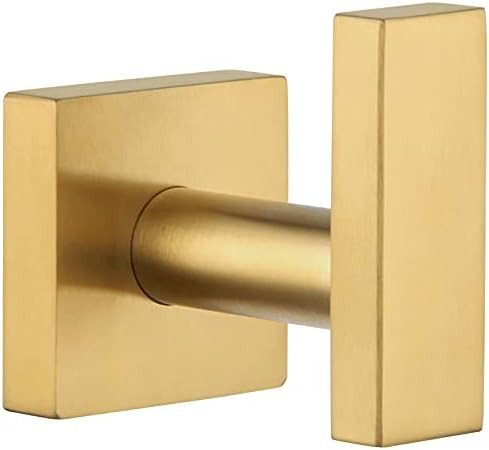Bathroom Towel Hook Brushed Gold, Angle Simple SUS304 Stainless Steel Shower Bath Towel Holder, H... | Amazon (US)