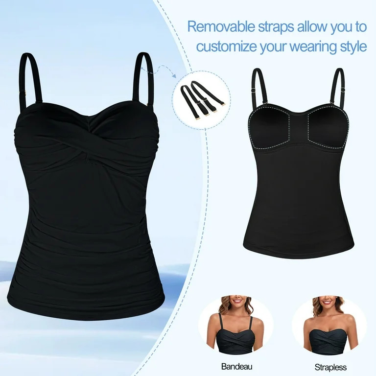 Relleciga Tankini Swimsuits Set for Women Tankini Bathing Suit Vintage 2 Piece Tummy Control Tank... | Walmart (US)