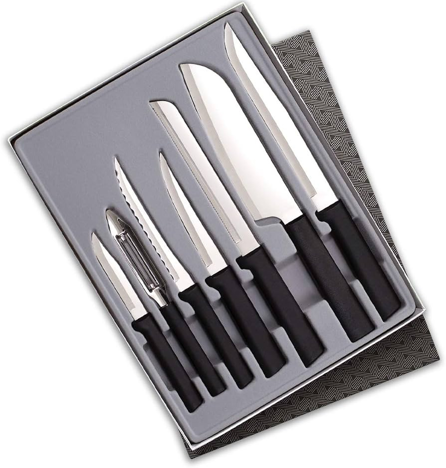 Rada Cutlery 7-Piece Starter Knife Gift Set, Black Handles | Amazon (US)
