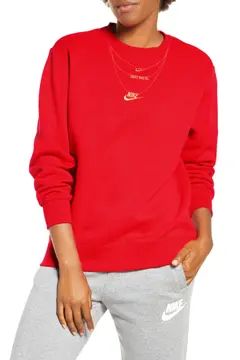 Sportswear Embroidered Glam Fleece Sweatshirt | Nordstrom