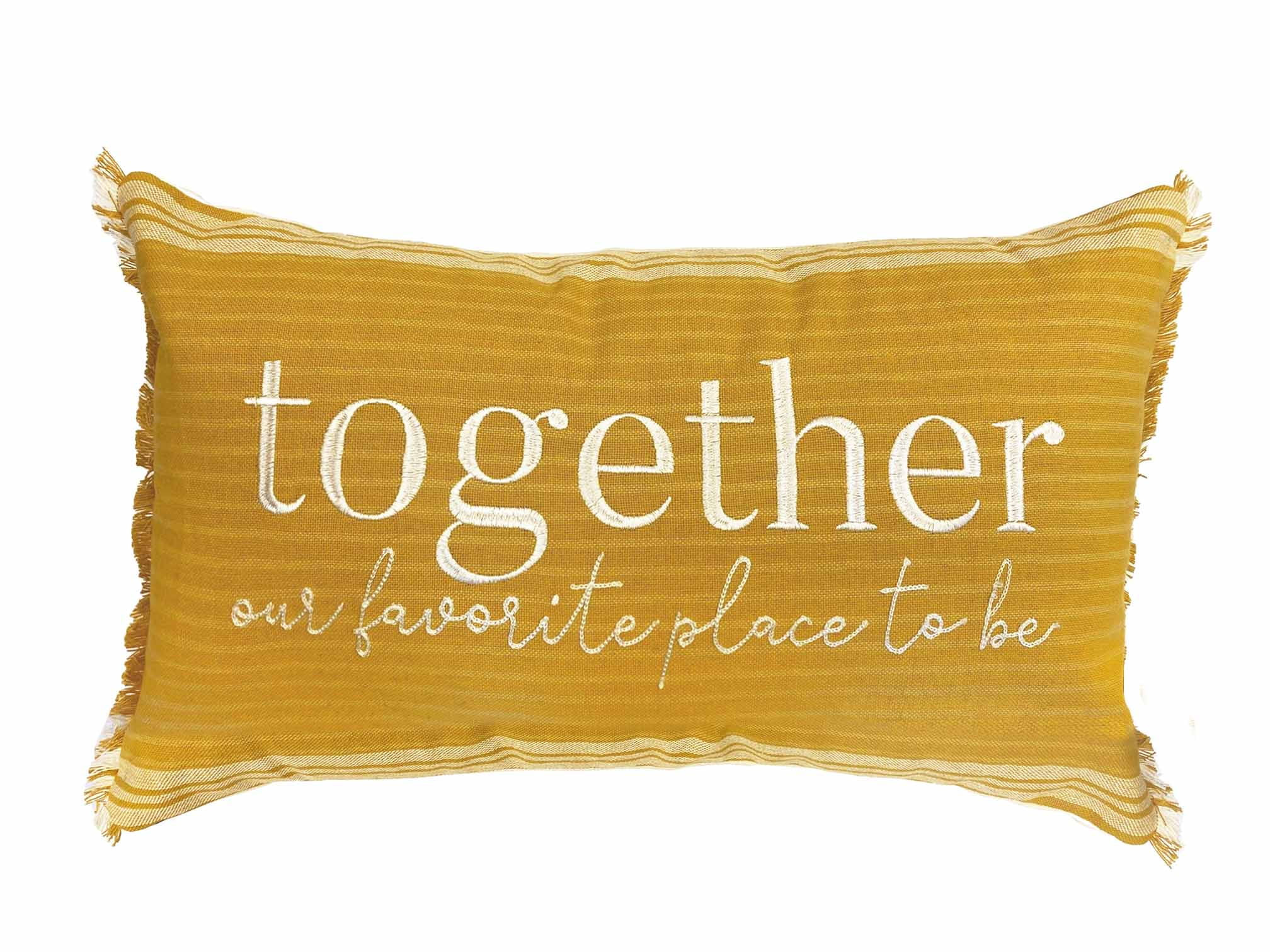 Mainstays Decorative Throw Pillow, Together, Yellow, Oblong 12"x22" | Walmart (US)