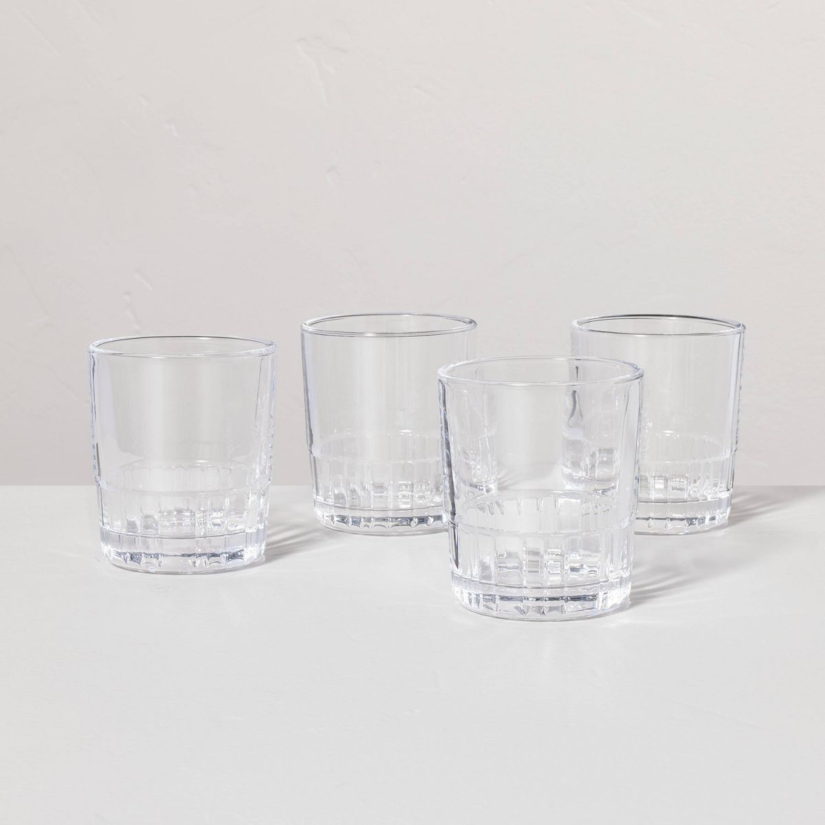 6.5oz Short Fluted Glass Tumblers Clear - Hearth & Hand™ with Magnolia | Target