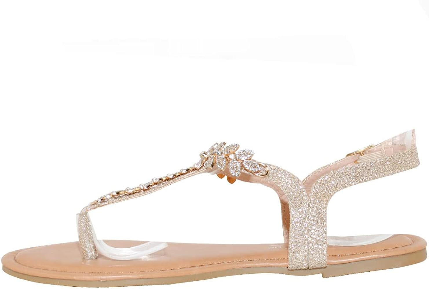 TRENDSup Collection Womens T-Strap Buckle Flats Sandals | Amazon (US)