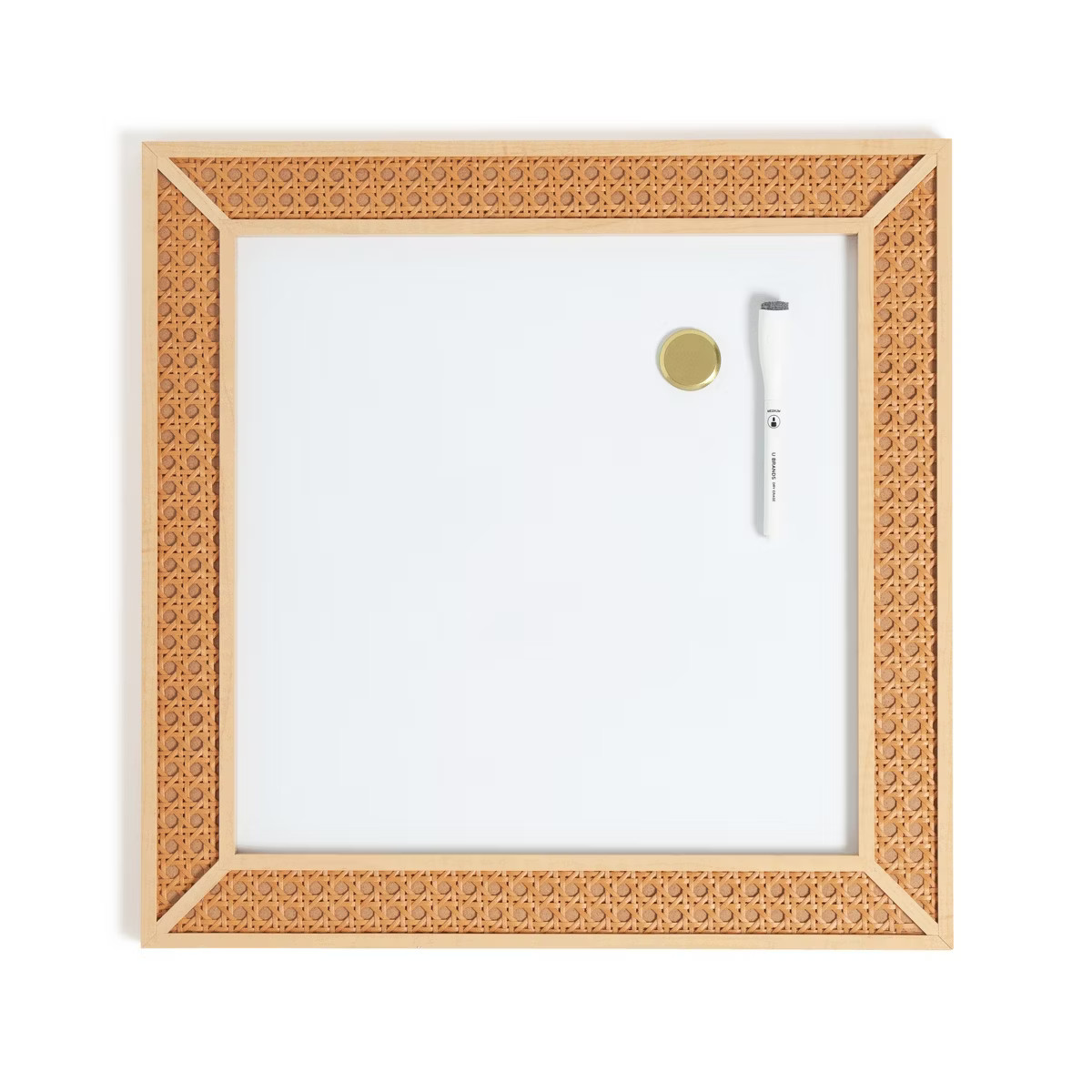 U Brands 17"x17" Rattan Frame Dry Erase Board Natural | Target