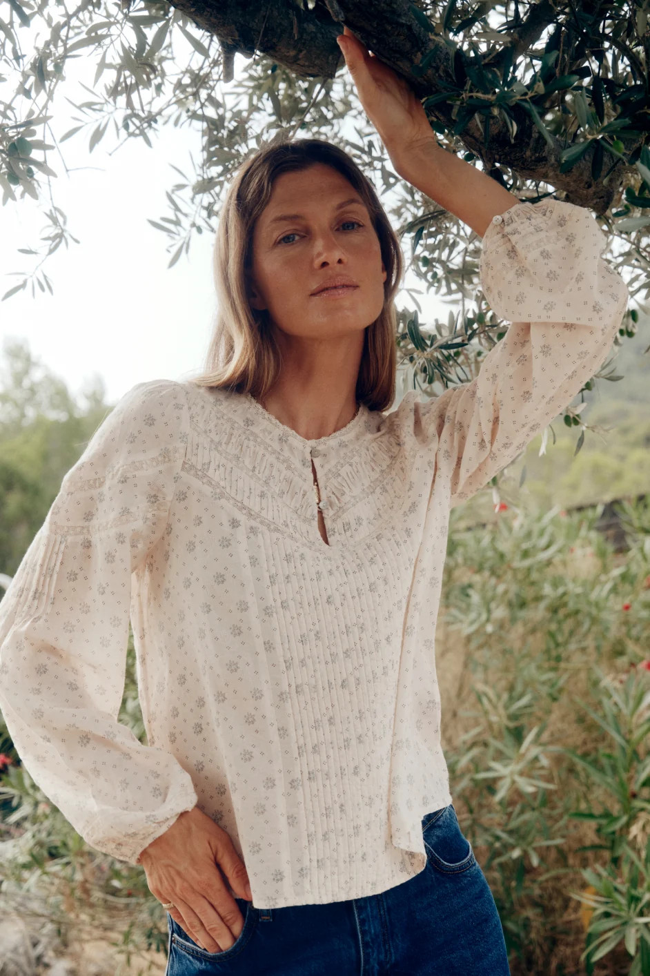 Flora Blouse - Floral Jacquard | WYSE London