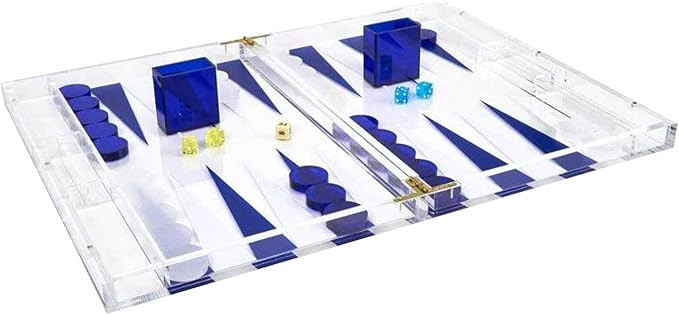TIZO Elegant 18” Lucite Backgammon Set, Lucite Chips & Cups with Magnetic Closure, Elegant & Pr... | Amazon (US)