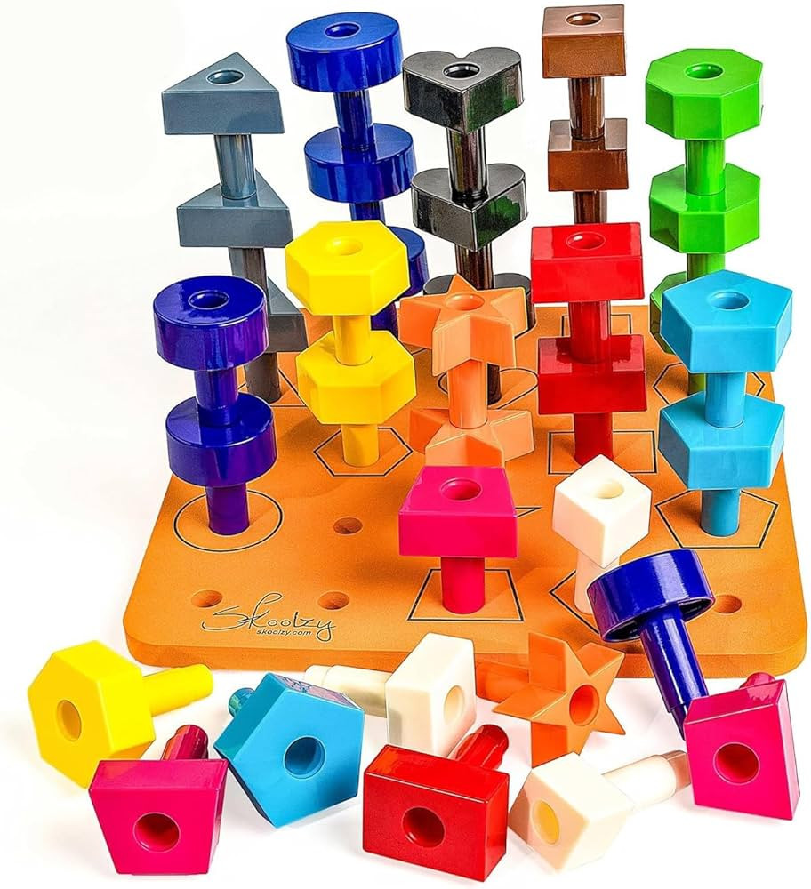 Skoolzy 38 Pc Peg Set – Stacking & Learning Activities for Kids Ages 2-4 | Amazon (US)