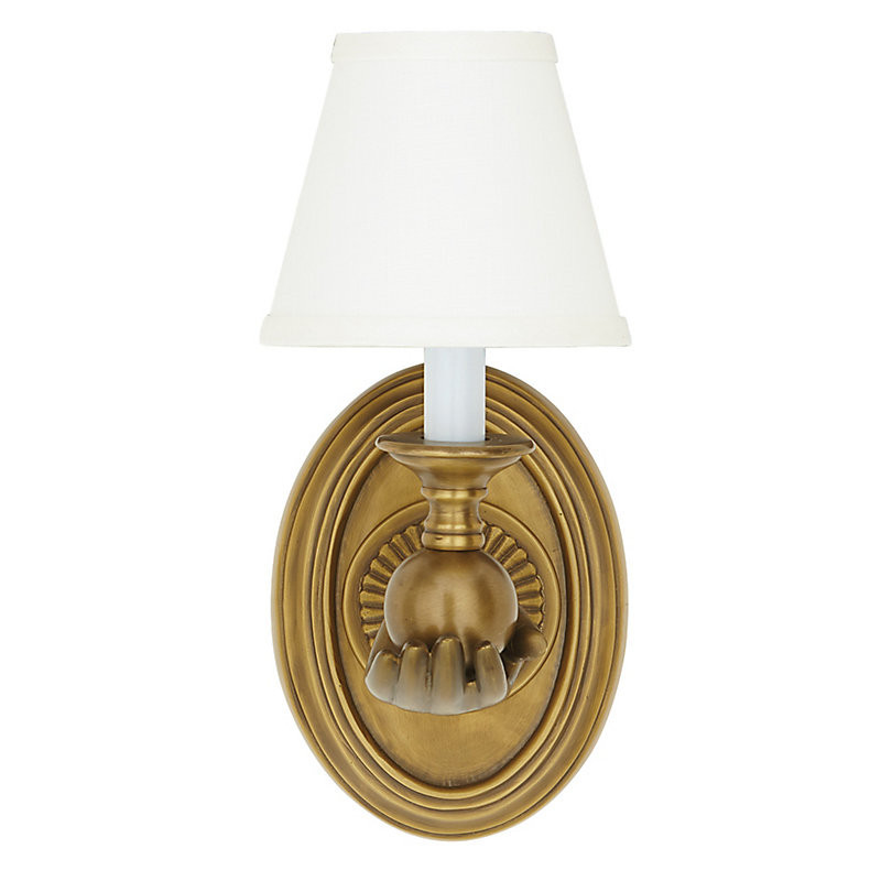 Edwin 1-Light Hand Sconce with White Shade - Ballard Designs | Ballard Designs, Inc.