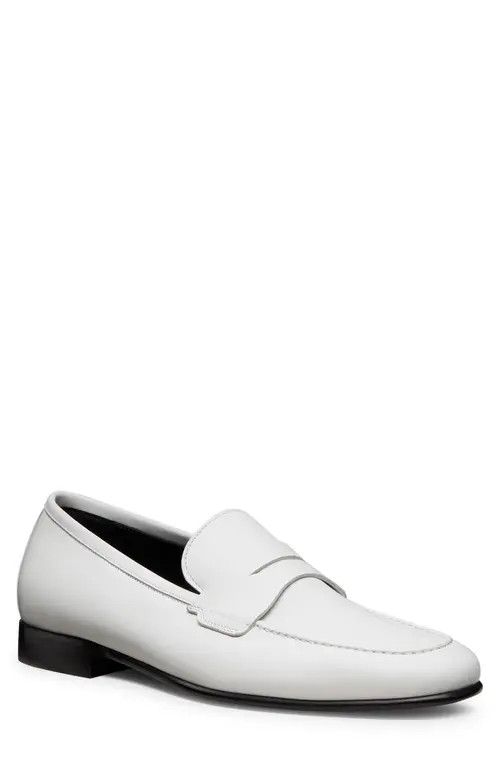 Stuart Weitzman Banks Penny Loafer in White Bianco at Nordstrom, Size 9.5 | Nordstrom