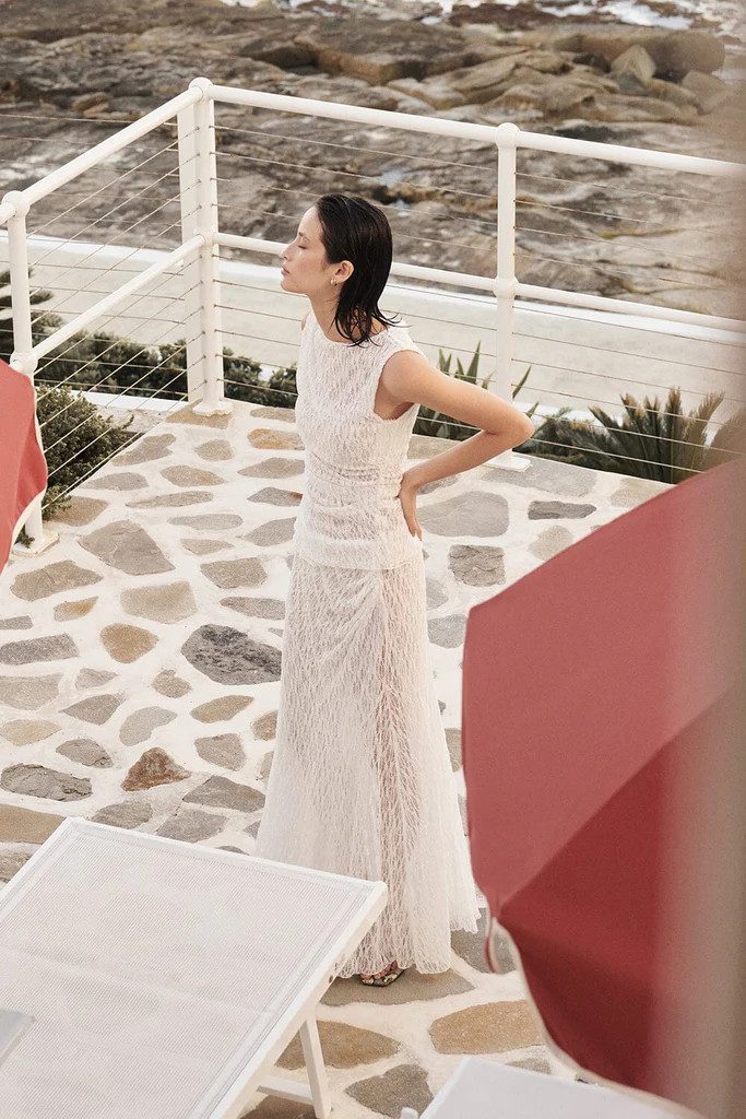 LIZZIE WHITE LAYERED LACE SKIRT | DISSH