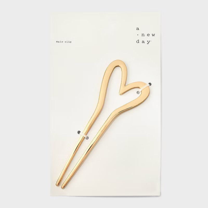 Metal Heart Hair Pin - A New Day™ Gold | Target