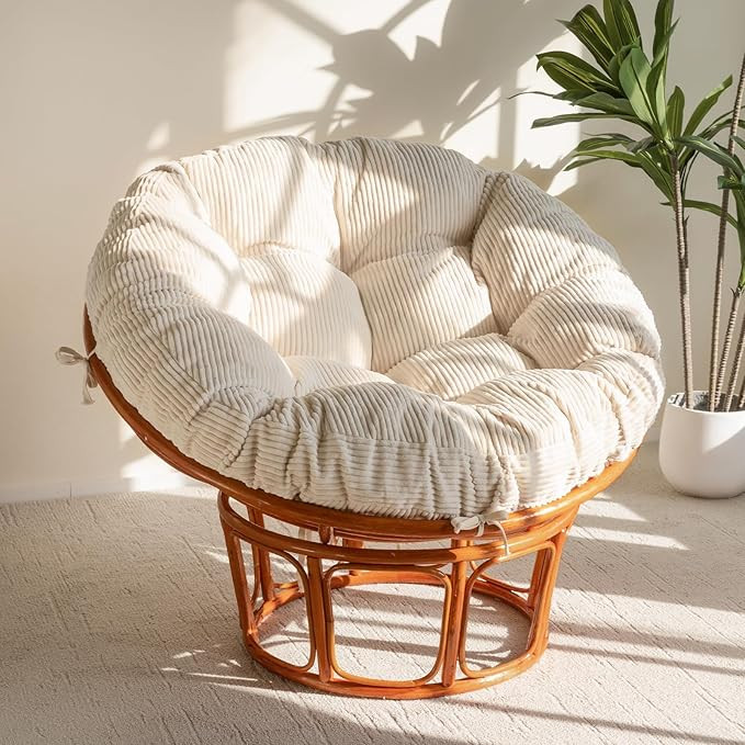 HIGOGOGO Papasan Chair Cushion with Corduroy Cover (Without Chair), 48 x 48 Inch Supportive Cushi... | Amazon (US)