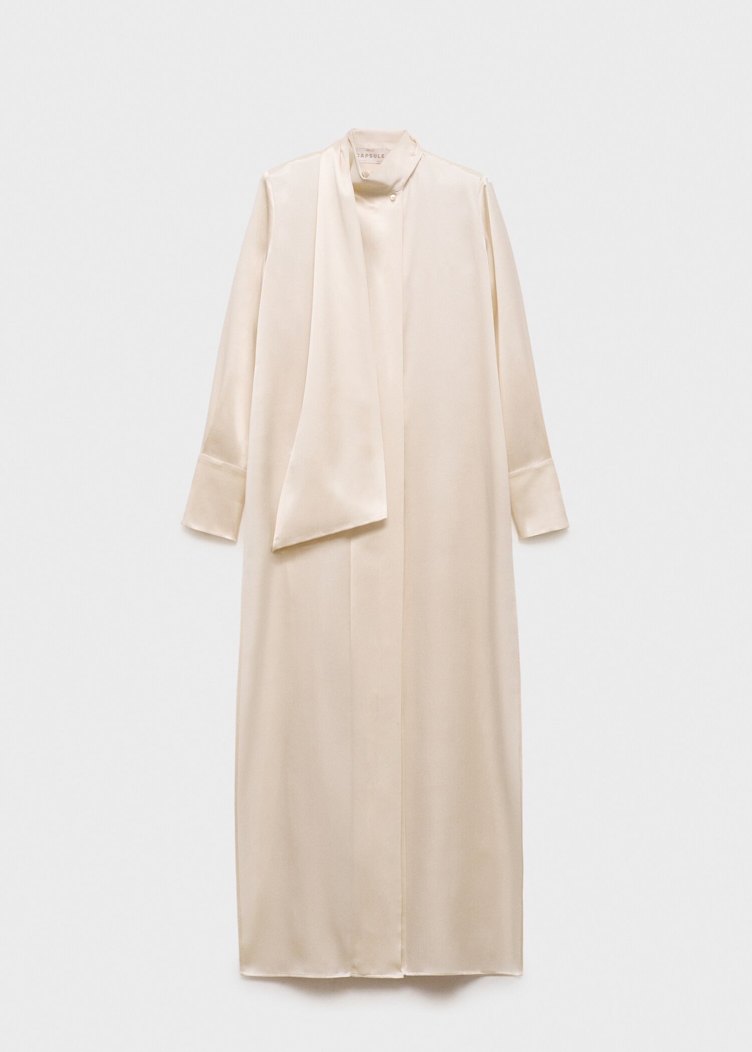 Cape-style silk dress with bow neck - Women | MANGO USA | Mango (US/MX/AU)