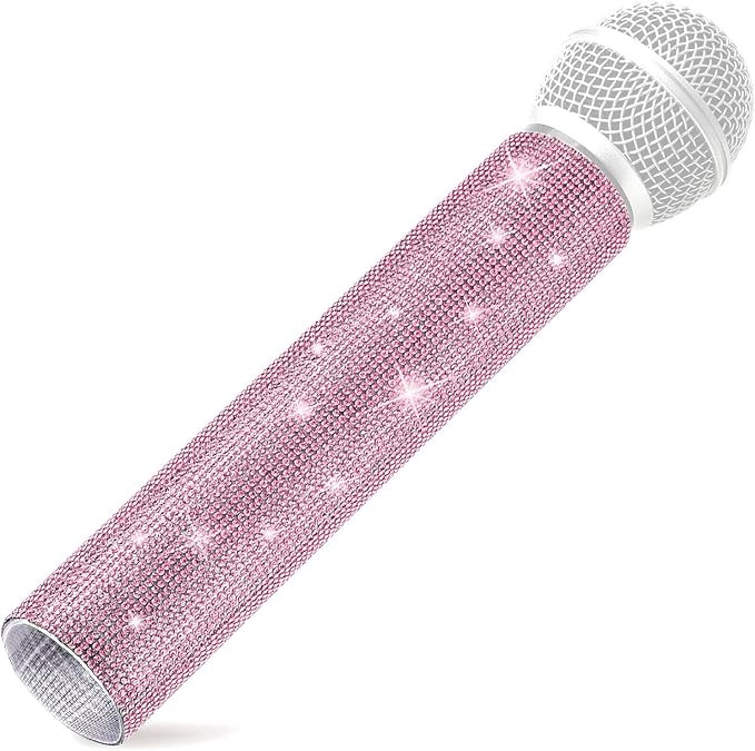 Facmogu Pink Microphone Decorative Sleeve, Wireless Microphone Cover, Pretend Glitter Bedazzled M... | Amazon (US)