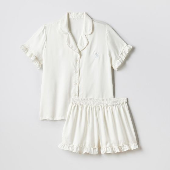 Ruffle Sateen Short Pajamas | Mark and Graham