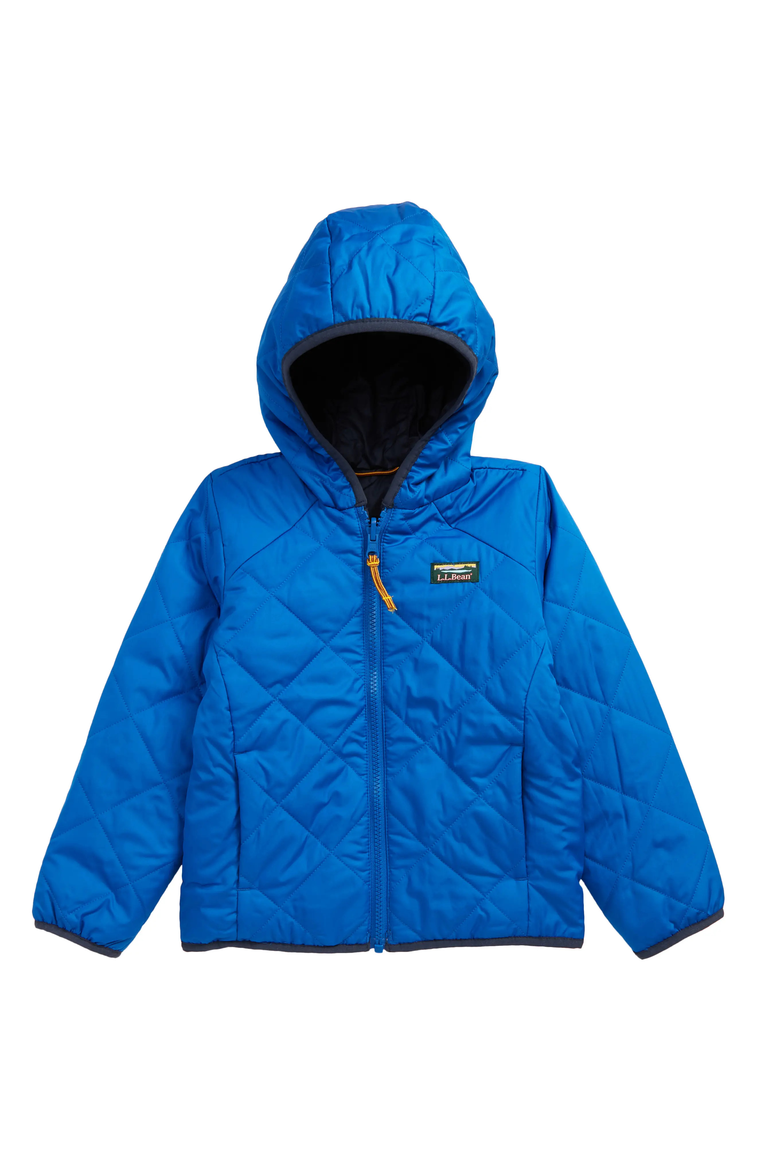 L.L.Bean Kids' Mountain Bound Reversible Hooded Jacket in Deep Sapphire/Carbon Navy at Nordstrom | Nordstrom