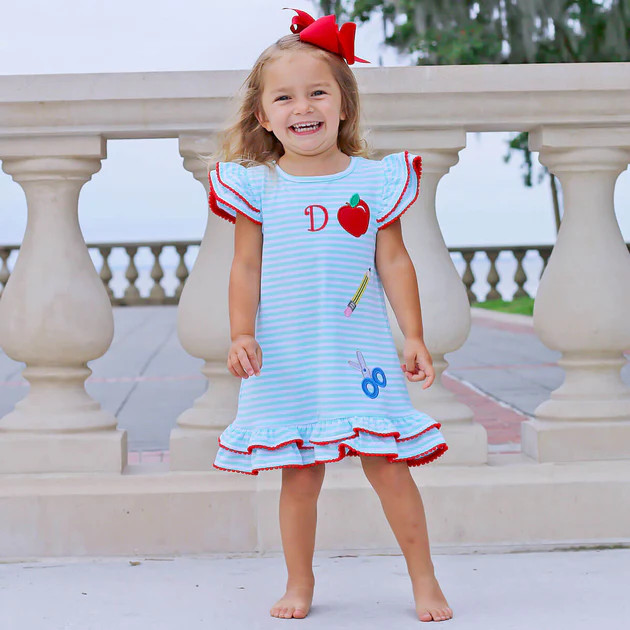 Apple Pencil and Scissors Milly Dress | Classic Whimsy