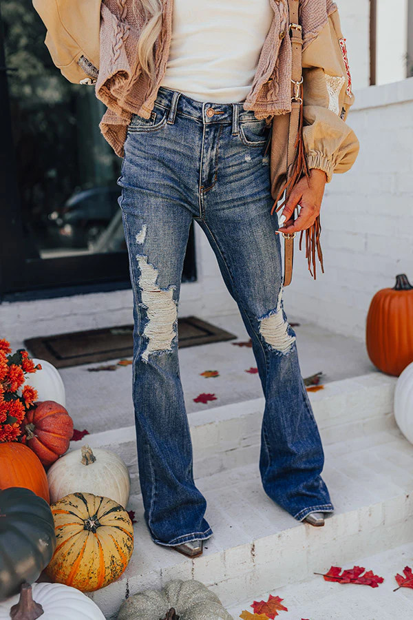 The Athena High Waist Distressed Flare | Impressions Online Boutique