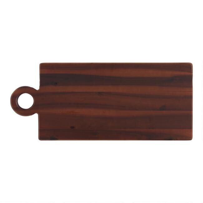 Rectangular Dark Brown Acacia Wood Serving Board | World Market