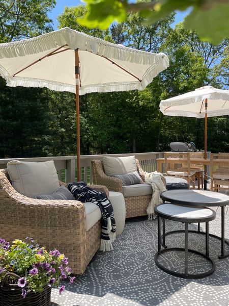 Walmart patio set, outdoor sofa and chairs, outdoor swivel chairs, outdoor rug, planters 

#LTKstyletip #LTKhome #LTKSeasonal