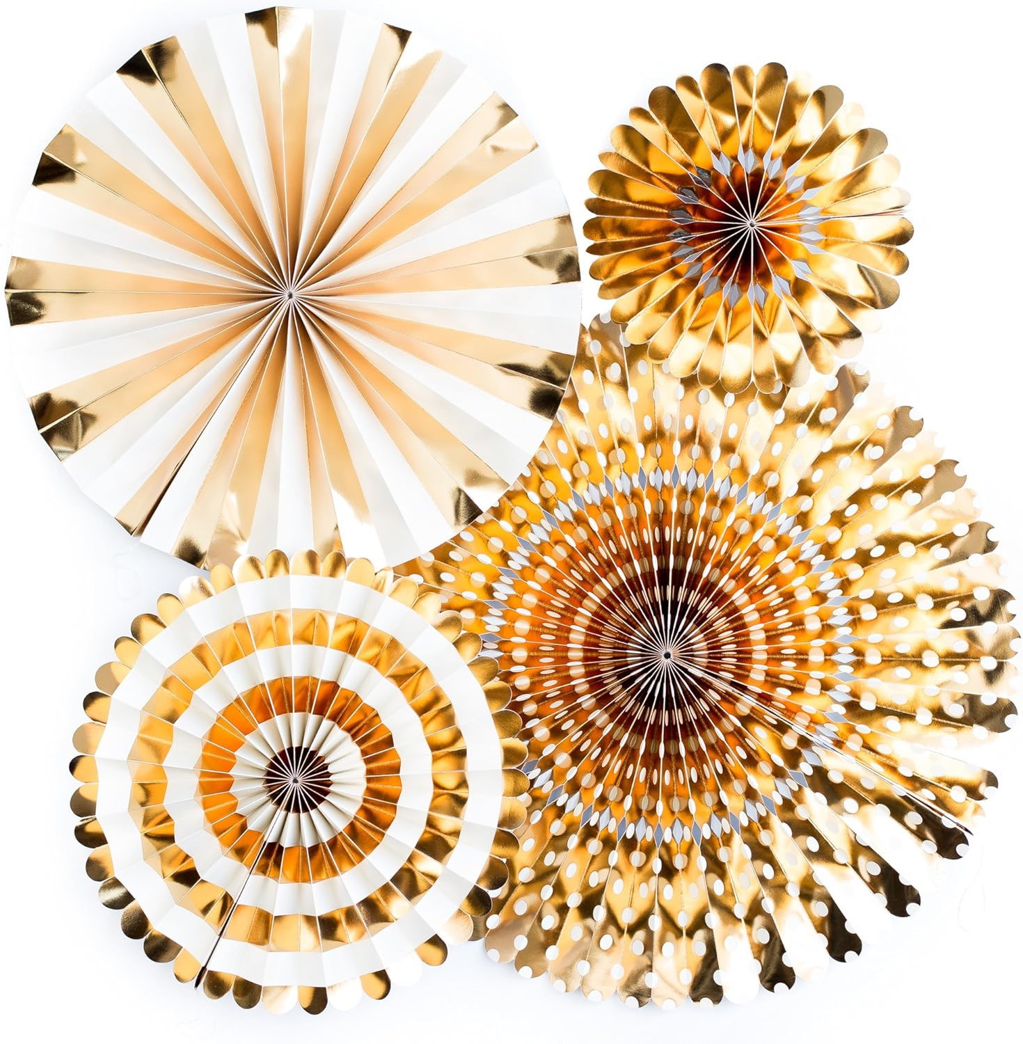 My Mind's Eye Gold Paper Rosettes Party Fans | Amazon (US)