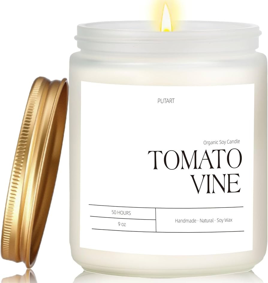 Tomato Vine Candles for Home Scented, Natural Soy Wax Aromatherapy Non Toxic Heavy Scented Candle... | Amazon (US)