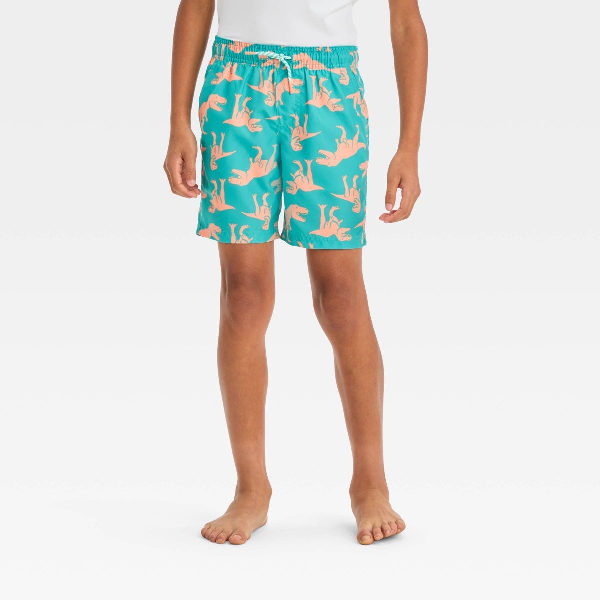 Boys' Dino Printed Swim Shorts - Cat & Jack™ Turquoise Green | Target