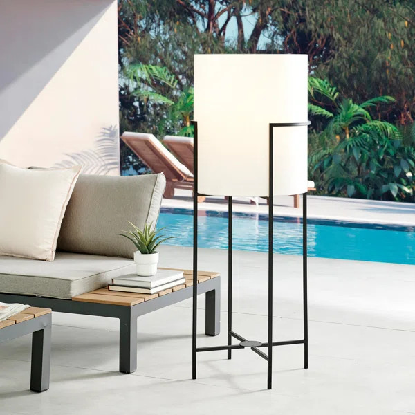 Garridan 49.5'' Battery Powered Integrated LED Outdoor Floor Lamp | Wayfair North America