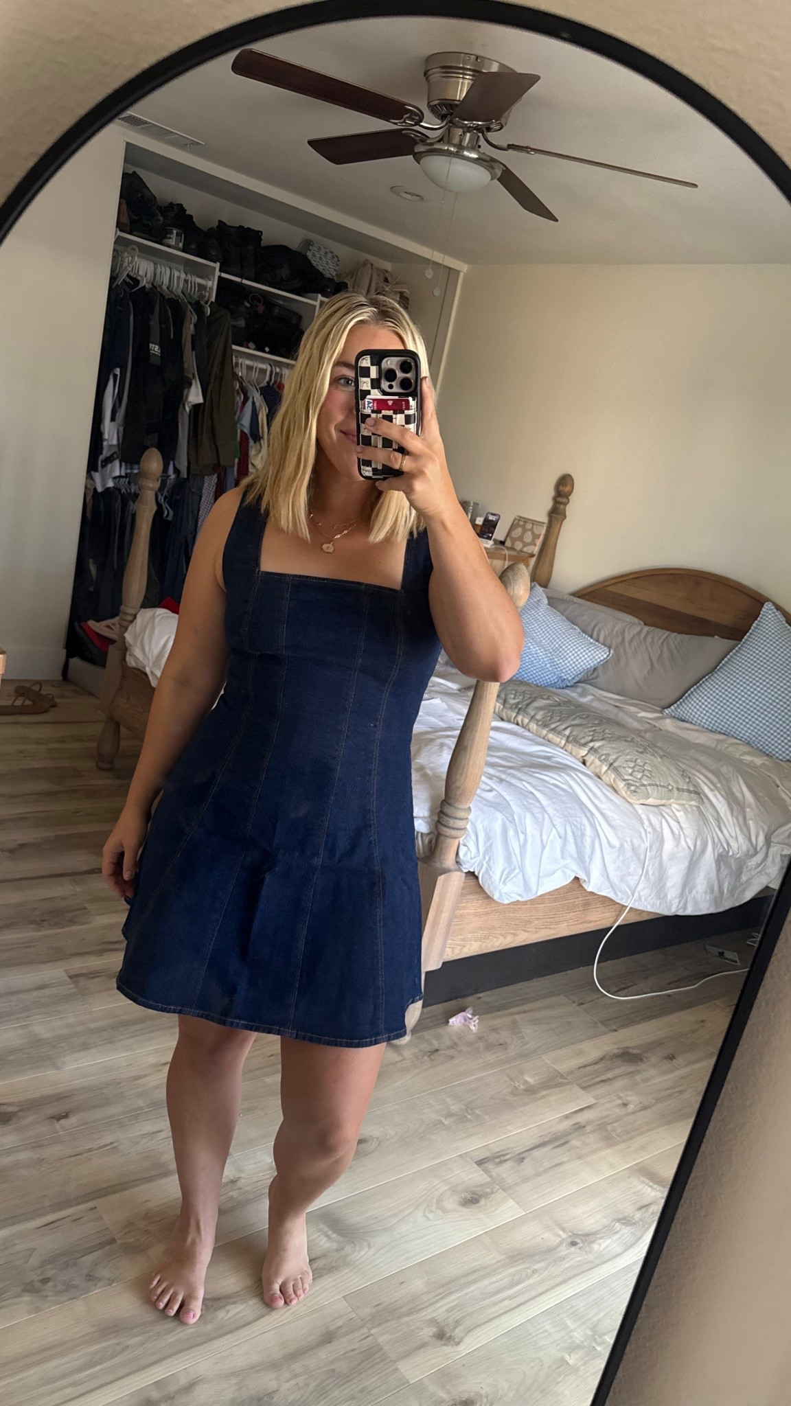 How cute is this denim dress!? I’ll be wearing it all seasons (besides winter ofc). I’m wearing a medium! 

#LTKWorkwear #LTKSeasonal #LTKFindsUnder100