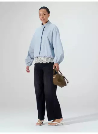 Buy Light Blue Pinstripe Preppy Shacket 18 | Jackets | Tu | Tu Clothing