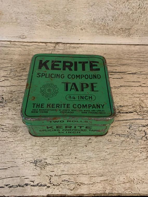 Vintage Green Tin - Kerite Splicing Compound Tape - Fun Color for Decor | Etsy (US)
