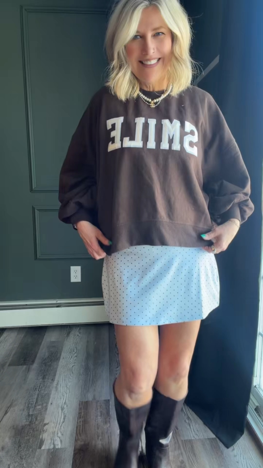 I looove this skort from Target!  Polka dots and in light blue and brown!? Perfect for this polka dot lover! #target #skort #polkadots #springfashion #activewear #blueandbrown 

#LTKootd #LTKActive