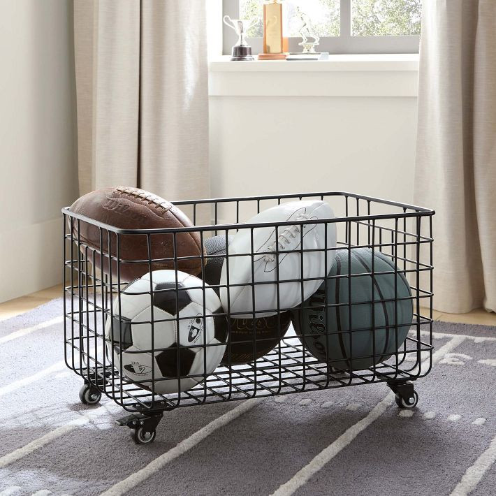 Metal Grid Rolling Storage Bin | Pottery Barn Teen