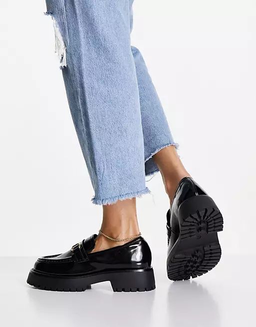 ASOS DESIGN Wide Fit Monster chunky loafers in black | ASOS (Global)